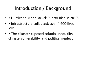 Hurricane Maria: Environmental Injustice and Devastation