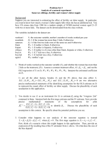 Problem Set 3: Natural Experiment Analysis - Fertility & Labor Supply