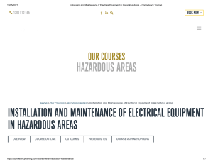EEHA Training: Electrical Equipment in Hazardous Areas