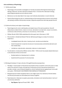 Intro and History of Psychology