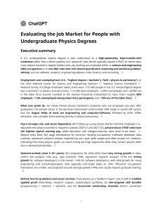 Job Market for Undergraduate Physics Degrees