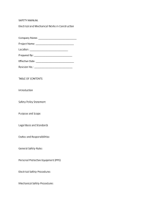 Electrical & Mechanical Construction Safety Manual