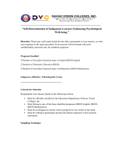 Self-Determination of Indigenous Learners Survey