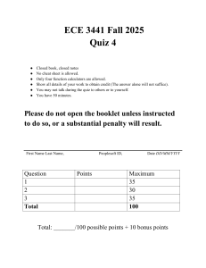 ECE 3441 Fall 2025 Quiz 4: Sequential Circuits
