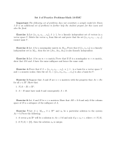 Math 13 Practice Problems: Linear Algebra
