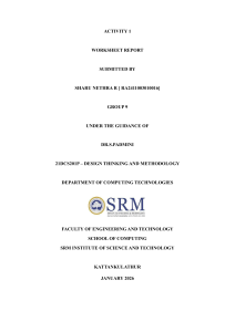 Design Thinking Worksheet Report: Examples & Applications