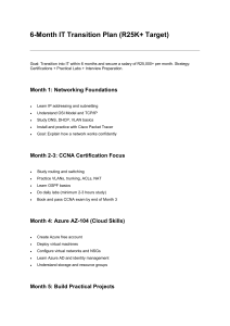 6-Month IT Transition Plan: CCNA & Azure Skills for R25K+