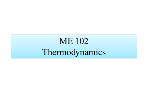 ME 102 Thermodynamics Course Syllabus
