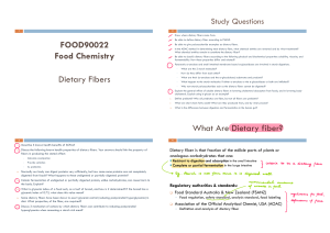 Dietary Fibers Study Guide - Food Chemistry