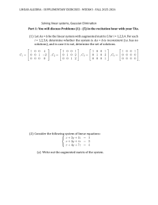 Linear Algebra Supplementary Exercises Week 3