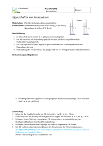 Chemie Q2: Aminos&auml;uren Eigenschaften - Laborexperiment