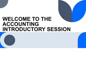 Accounting Introductory Session for Grade 12