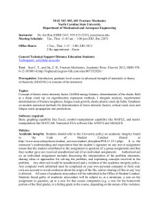 MAE 543 Fracture Mechanics Syllabus NCSU