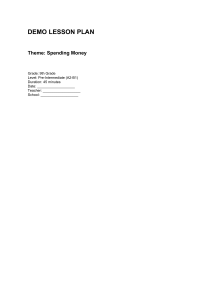 9th Grade Lesson Plan: Spending Money