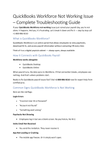 QuickBooks Workforce Not Working: Complete Troubleshooting Guide