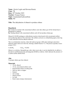 Lab Report: Dehydration of Ethanol to Ethene
