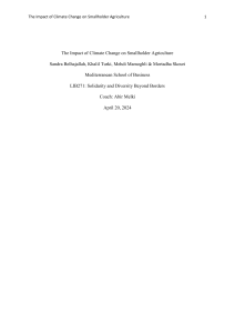 Climate Change Impact on Smallholder Agriculture