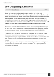 Low Outgassing Adhesives & ASTM E595 Test