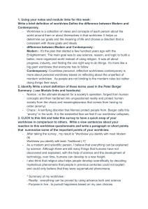 Worldview Assignment: Definitions & Personal Reflection