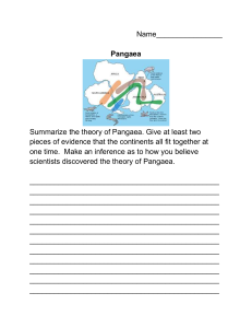 Pangaea Worksheet: Theory, Evidence, Discovery