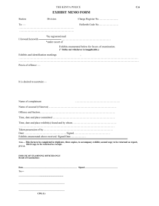 Kenya Police Exhibit Memo Form