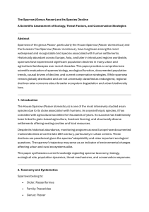 Sparrow Decline: A Scientific Assessment of Ecology, Threats, and Conservation