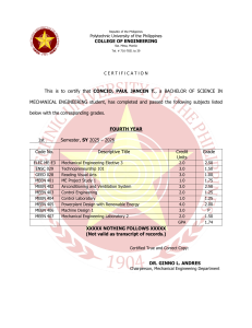 PUP Mechanical Engineering Transcript - Concio Paul Jancen T.