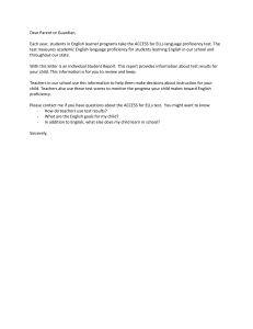 Parent Letter: ACCESS for ELLs Test Results