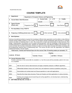 CSL209 Data Structures Course Template - Northcap University