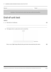 Cambridge Lower Secondary Science 8 Unit 6 Test