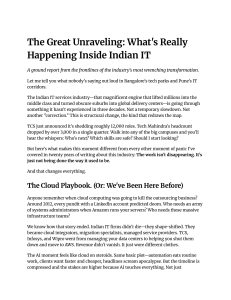 The Great Unraveling: Indian IT Industry Transformation