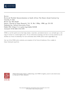 Review: Democratization in South Africa by Timothy D. Sisk