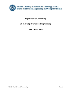 CS 212 Lab 05: Inheritance - Object Oriented Programming
