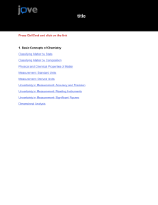 Basic Concepts of Chemistry: Table of Contents
