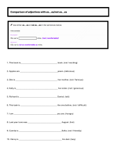 English Grammar Worksheet: Adjective Comparison