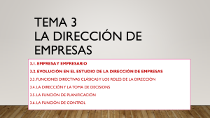 TEMA 3: LA DIRECCI&Oacute;N DE EMPRESAS