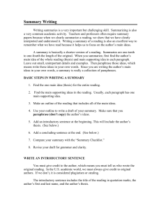 Summary Writing