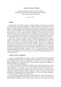 Autour du Songe de Kepler: Analyse historique et scientifique