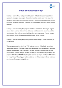 Food and Activity Diary: Guide for Weight Management