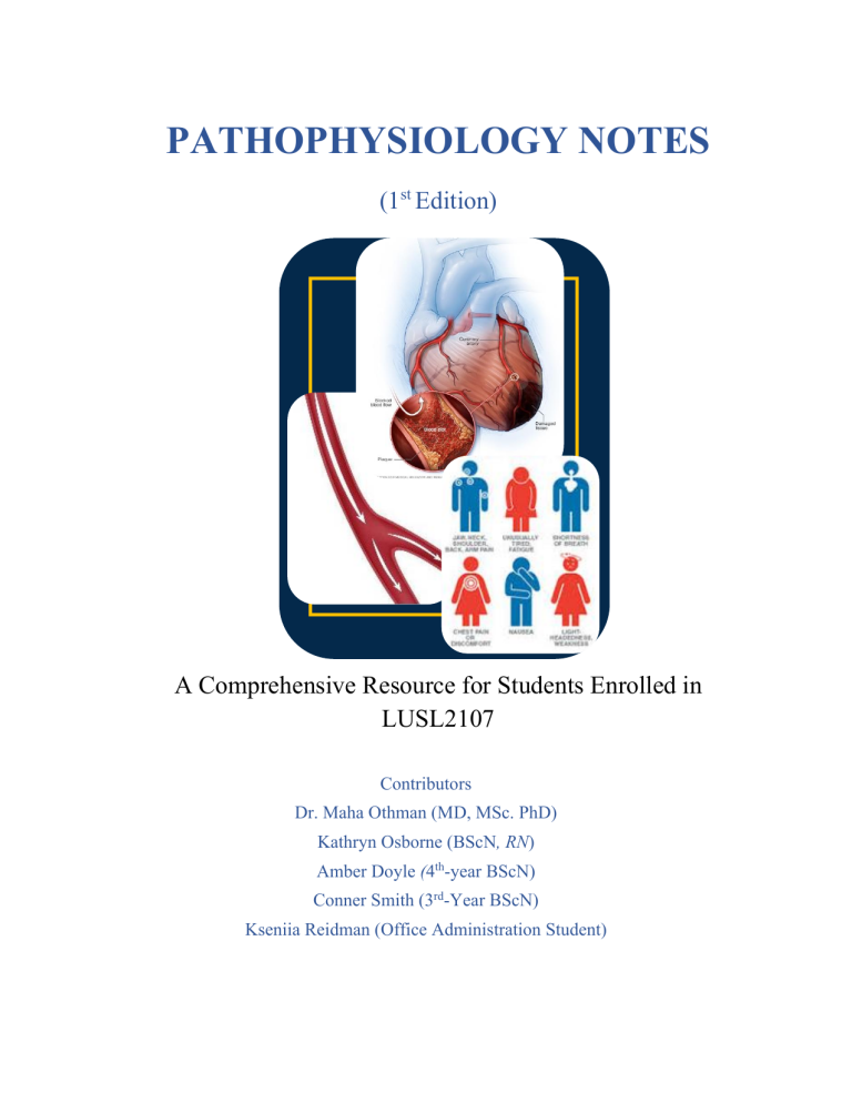 Pathophysio Notes Pathophysiology Notes 1st Edition