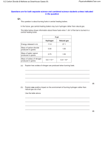 Greenhouse Gases Exam Questions: CO2, Methane, & Fuel Combustion