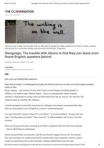 The Trouble with Idioms: Why Even Fluent Speakers Struggle