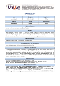 Plano de Curso: Direito Tribut&aacute;rio