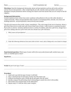Acid Precipitation Lab Worksheet: pH Experiment