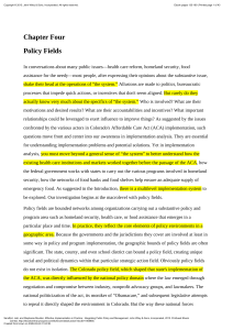 Chapter 4: Policy Fields in Public Policy Implementation