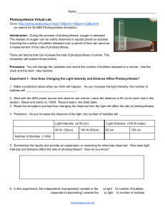 Photosynthesis Virtual Lab Worksheet