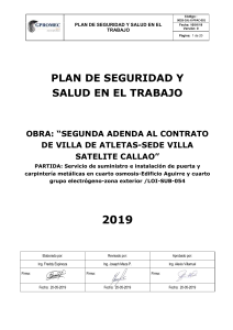 Plan de Seguridad y Salud en el Trabajo - Obra Villa de Atletas