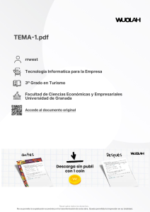 TEMA 1: Tecnolog&iacute;a Inform&aacute;tica para la Empresa - Turismo UGR