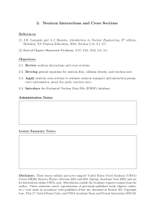 Neutron Interactions and Cross Sections Lecture Notes