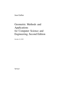 Geometric Methods for Computer Science & Engineering Textbook